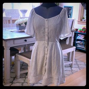 Nordstrom Black White Polka Dot Dress Size M